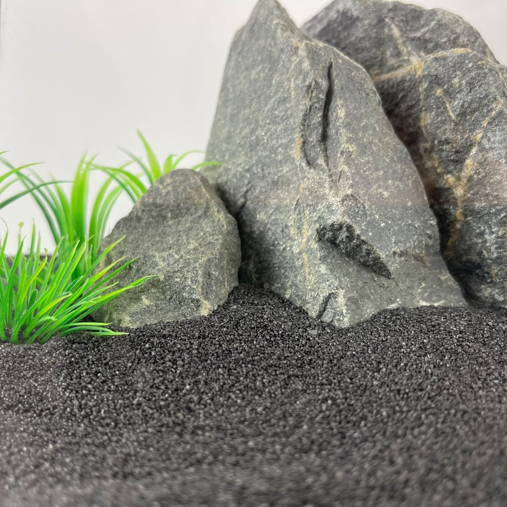 Schicker Mineral piasek akwariowy czarny 25 kg, frakcja 0,4–0,8 mm, kwarcowy z powłoką epoksydową, podłoże akwariowe czarne, neutralne pH, do wody słodkiej i morskiej