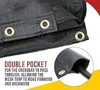 Vista 4 de Mytee Products Cubierta de lona de malla revestida de vinilo para camión volquete de 5 pies 6 pulgadas x 14 pies con bolsillo doble de 5 pulgadas