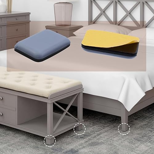 Miniatura 4 de Antrader Paquete de 12 alfombrillas deslizantes rectangulares para muebles, protector de suelo, posavasos mágicos antiabrasión, para mover muebles,