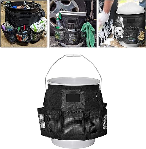 Miniatura 7 de TOOYFUL - Organizador de herramientas para lavado de auto, bolsa organizadora de herramientas de jardín para cubo de 5 galones