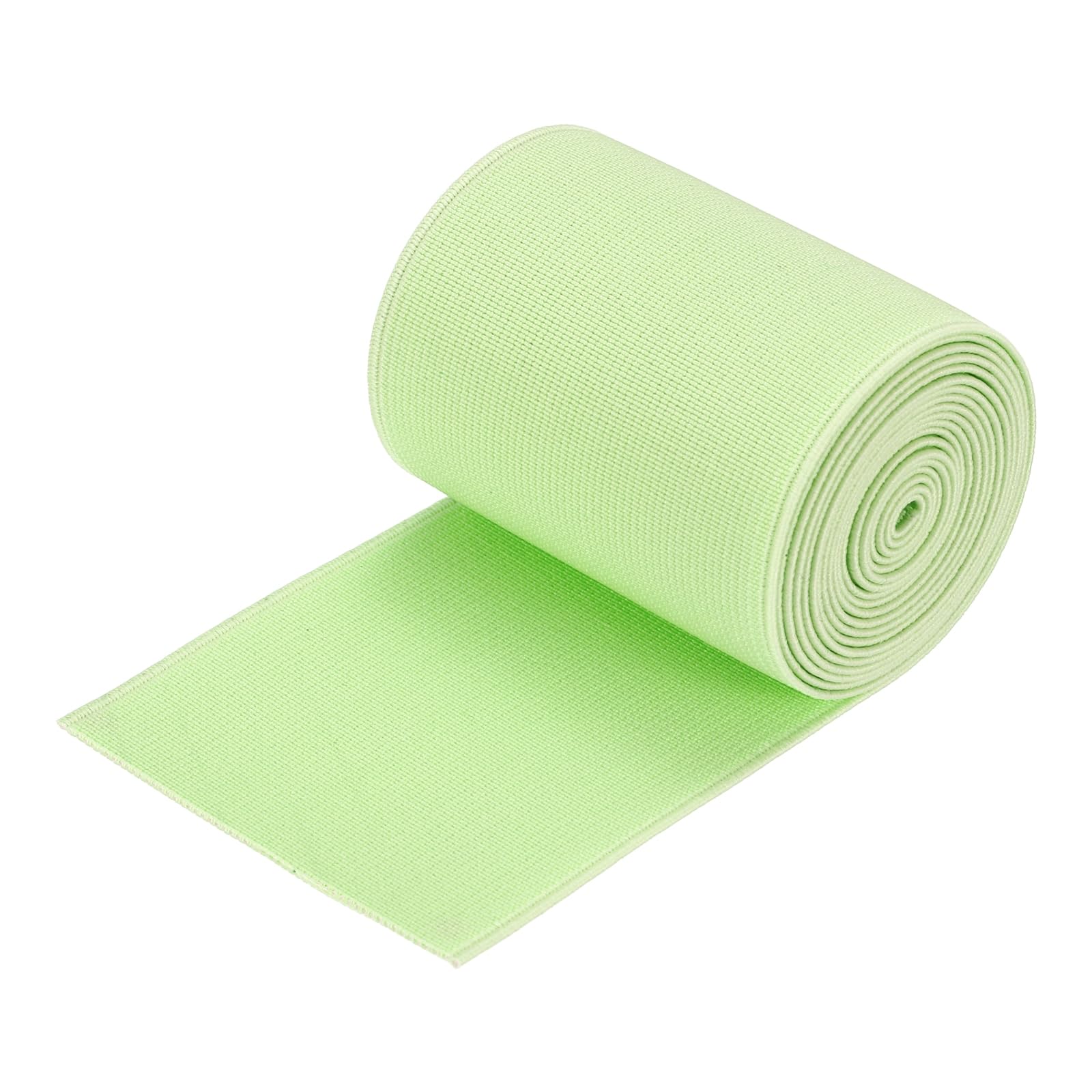 sourcing map Twill Wide Elastic Band Double-Side (70mm) 2.8 Inch Flat 2 Yard Woven Elastic Band Knit Elastic Spool Heavy Stretch Strap Light Green for Sewing, Waistband — image 1
