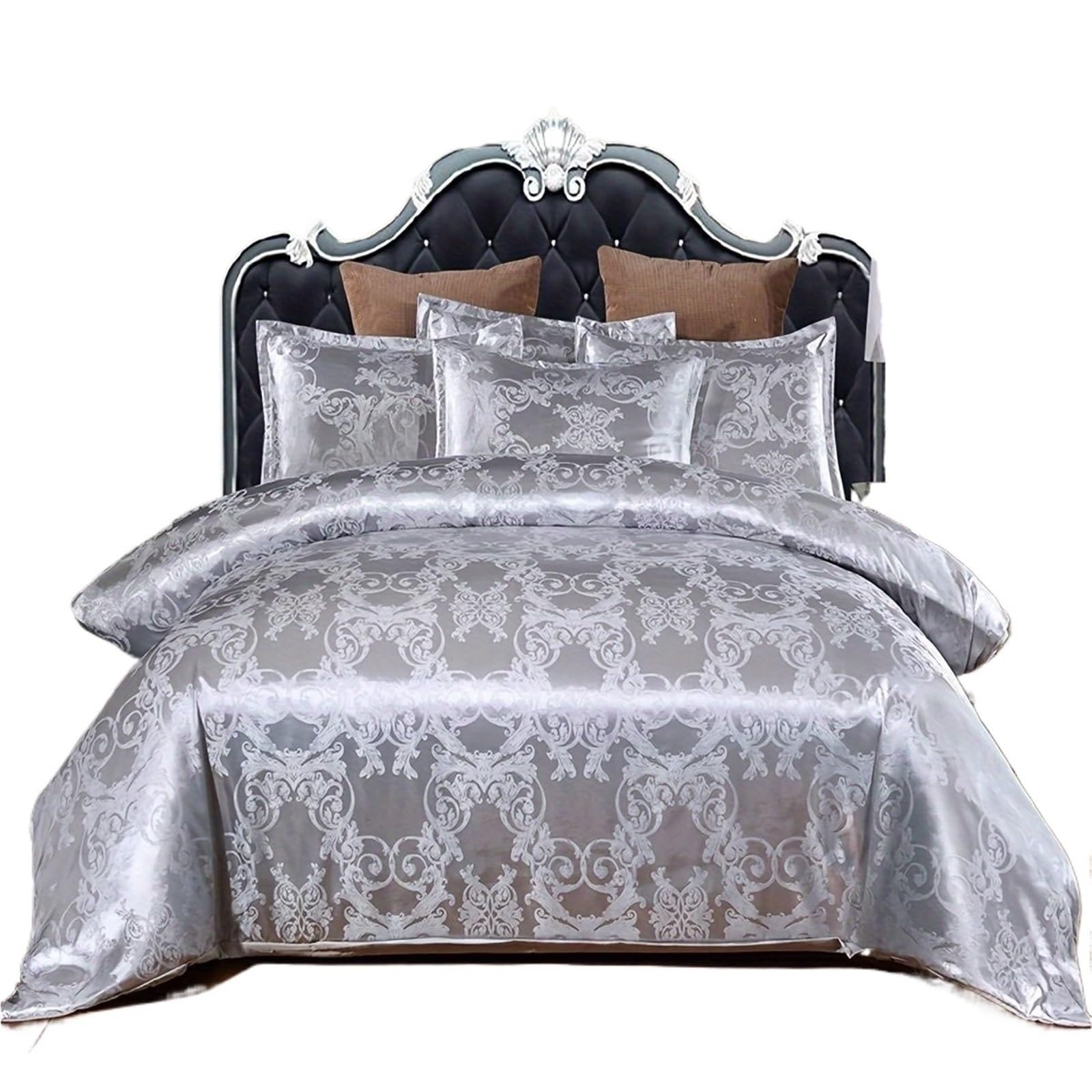 Sateen Jacquard Bedding Set All Season Hotel Style Duvet Cover Elegant Bed Linen Palace Inspired Home Decor(COLOR3,2PC 135X200CM)