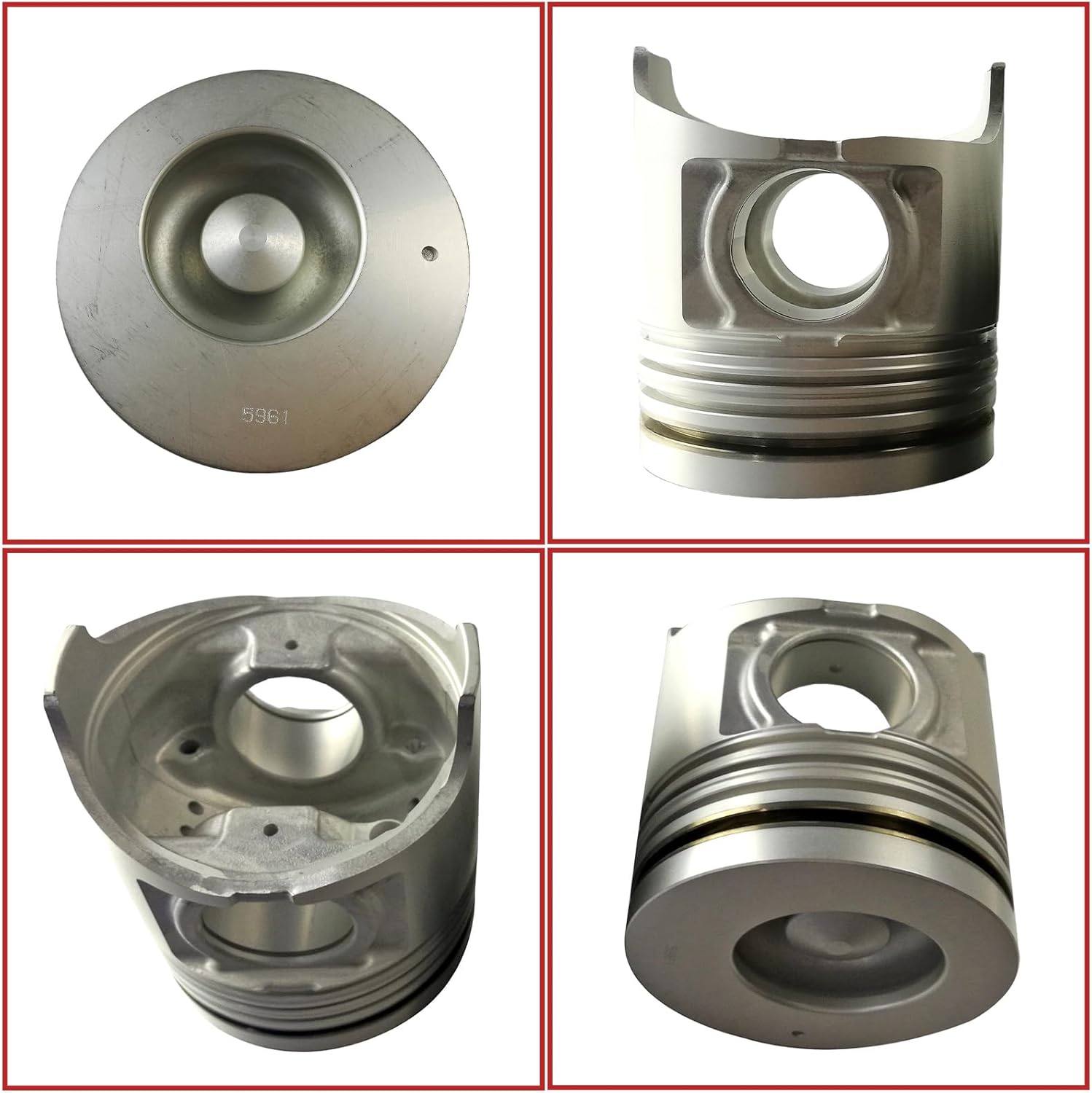 6HE1 Overhaul Rebuild Kit Piston Liner Kit With Gasket Kit 8-94391-596-0 8-94391-596-1 For Isuzu 6HE1 6HE1T 6HE1-T 6HE1-TC Engine Excavator Truck NPR NQR GMC Round Piston Base & 4 Rings)