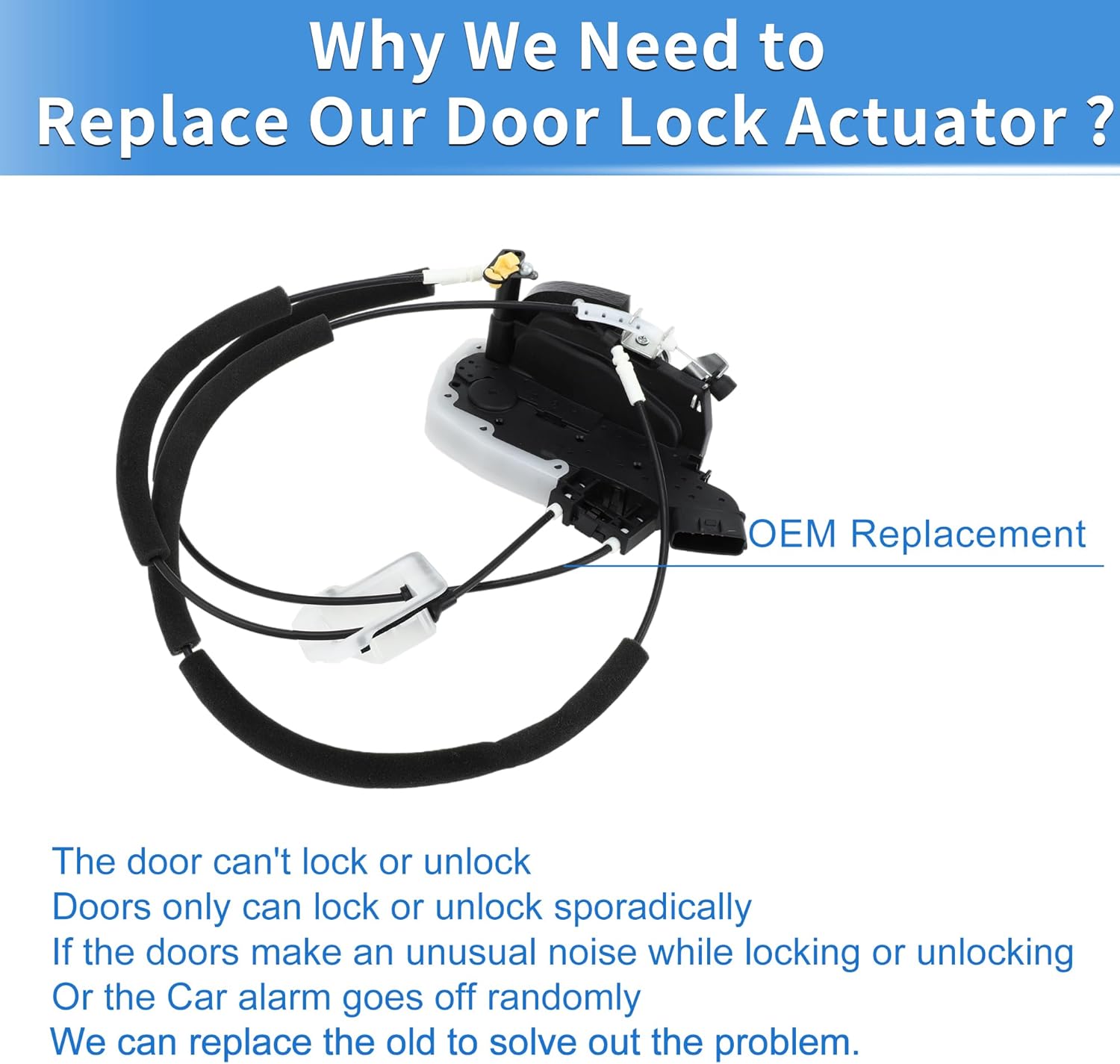 Power Door Lock Actuator Motor for Nissan Altima 2007-2012 Front Left Driver Side Door Latch Actuator Assembly with Cable