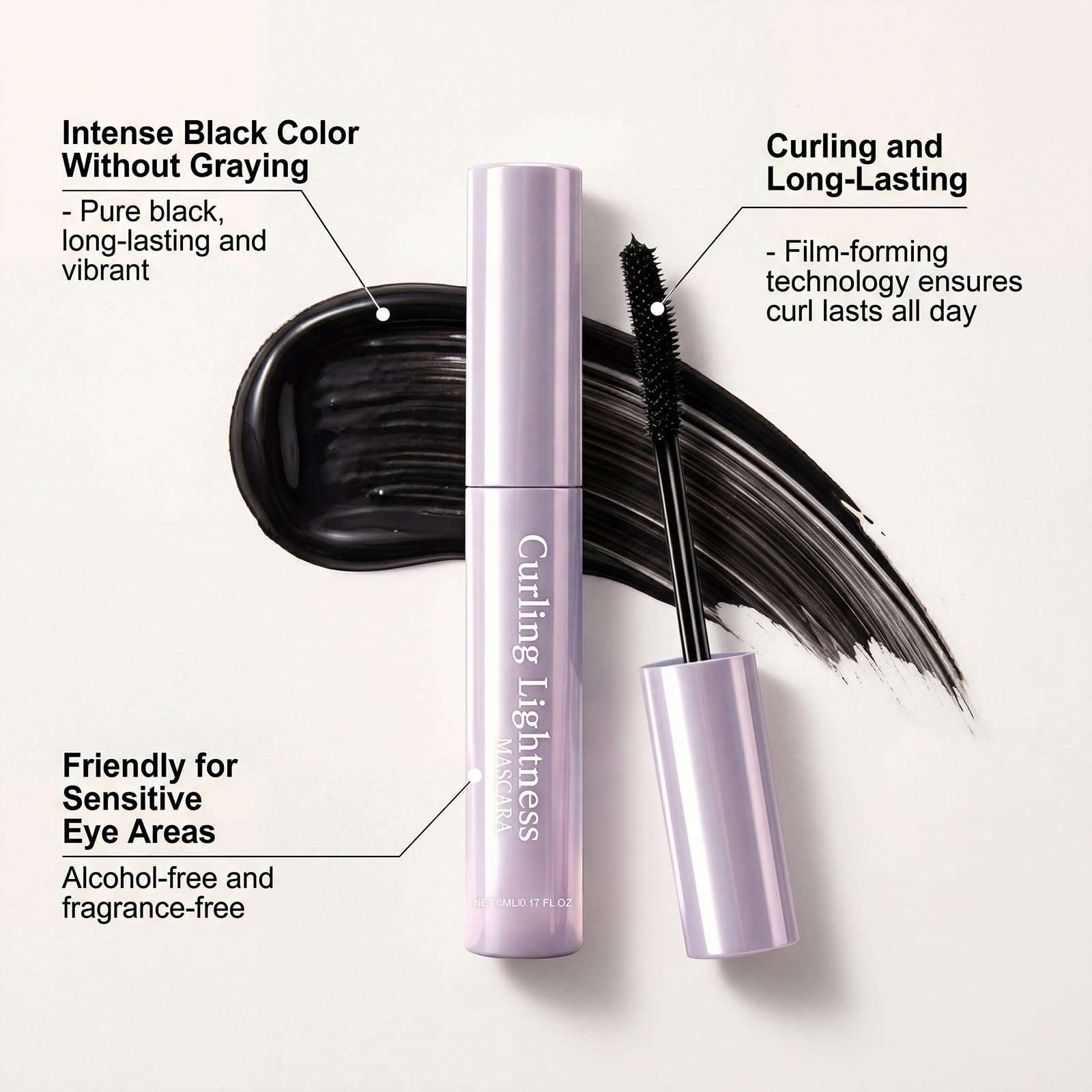 mascara waterproof Allonge épaissit et recourbe les cils
