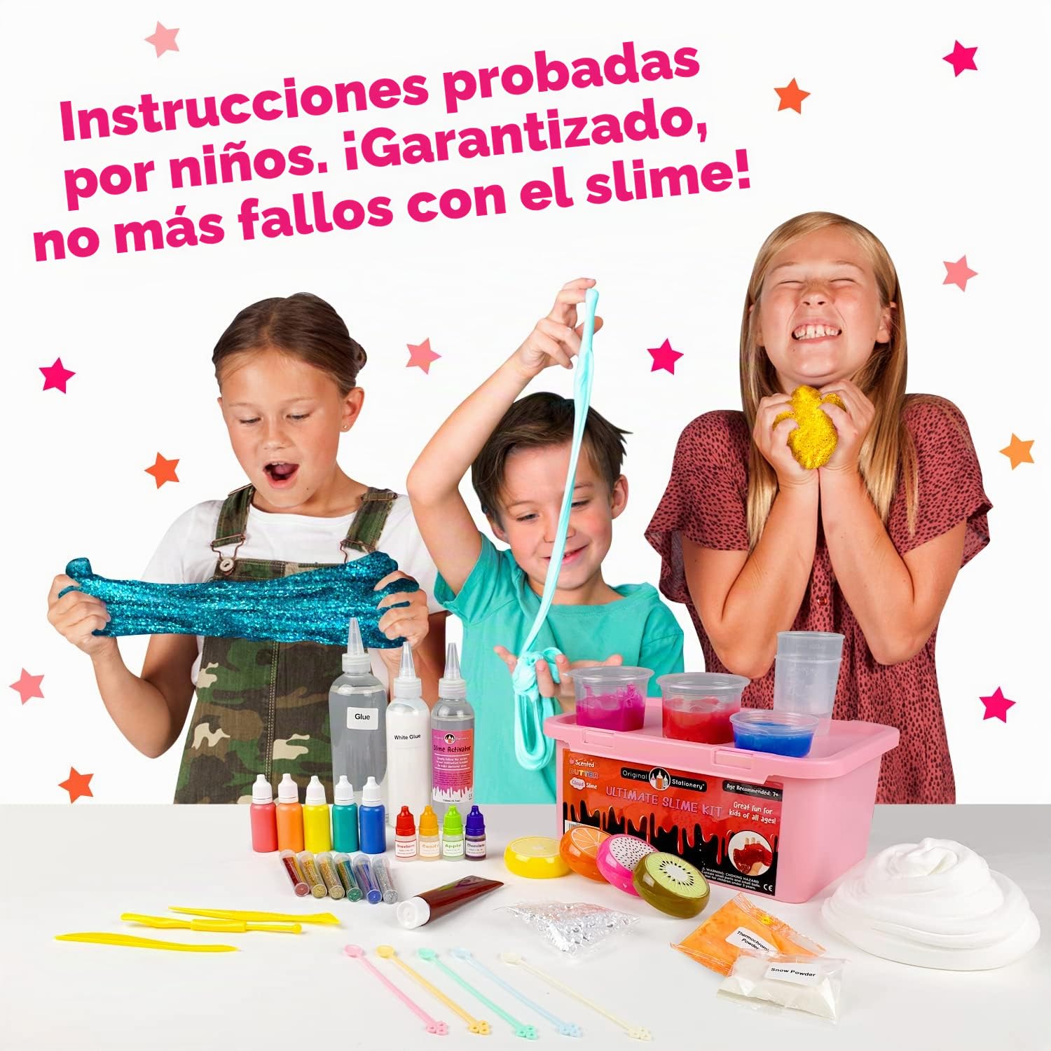 Original Stationery Slime Kit Ultimate – Caja de regalo de kit de bricolaje para fabricación de limo, con perlas, lentejuelas, regalos para niñas y regalos creativos para niños