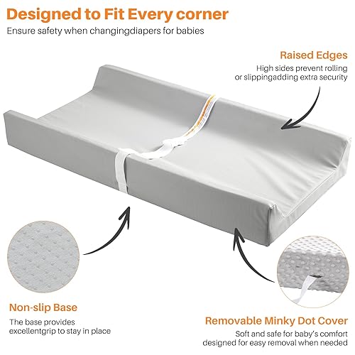 Miniatura 3 de Cambiador de pañales de cuero vegano para bebé, impermeable y lavable, con funda de 32 x 16.6 pulgadas, comodidad para todas las estaciones