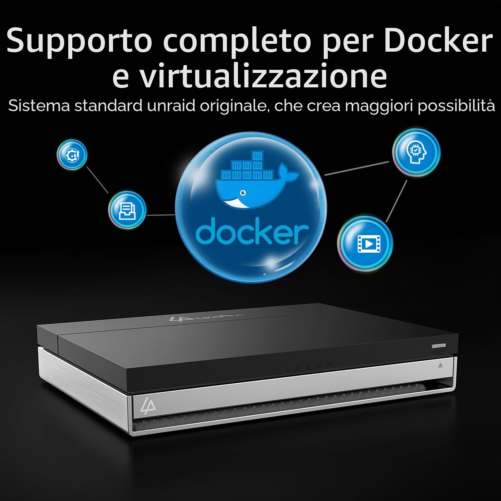 LincStation N1 6 Bay NAS Archiviazione Supporto 6x8TB SSD NAS Network Attached Storage con Licenza di Sistema Unraid Home Server Cloud Storage Device Leggero/Silenzioso/Portatile (Senza Disco) (ND)