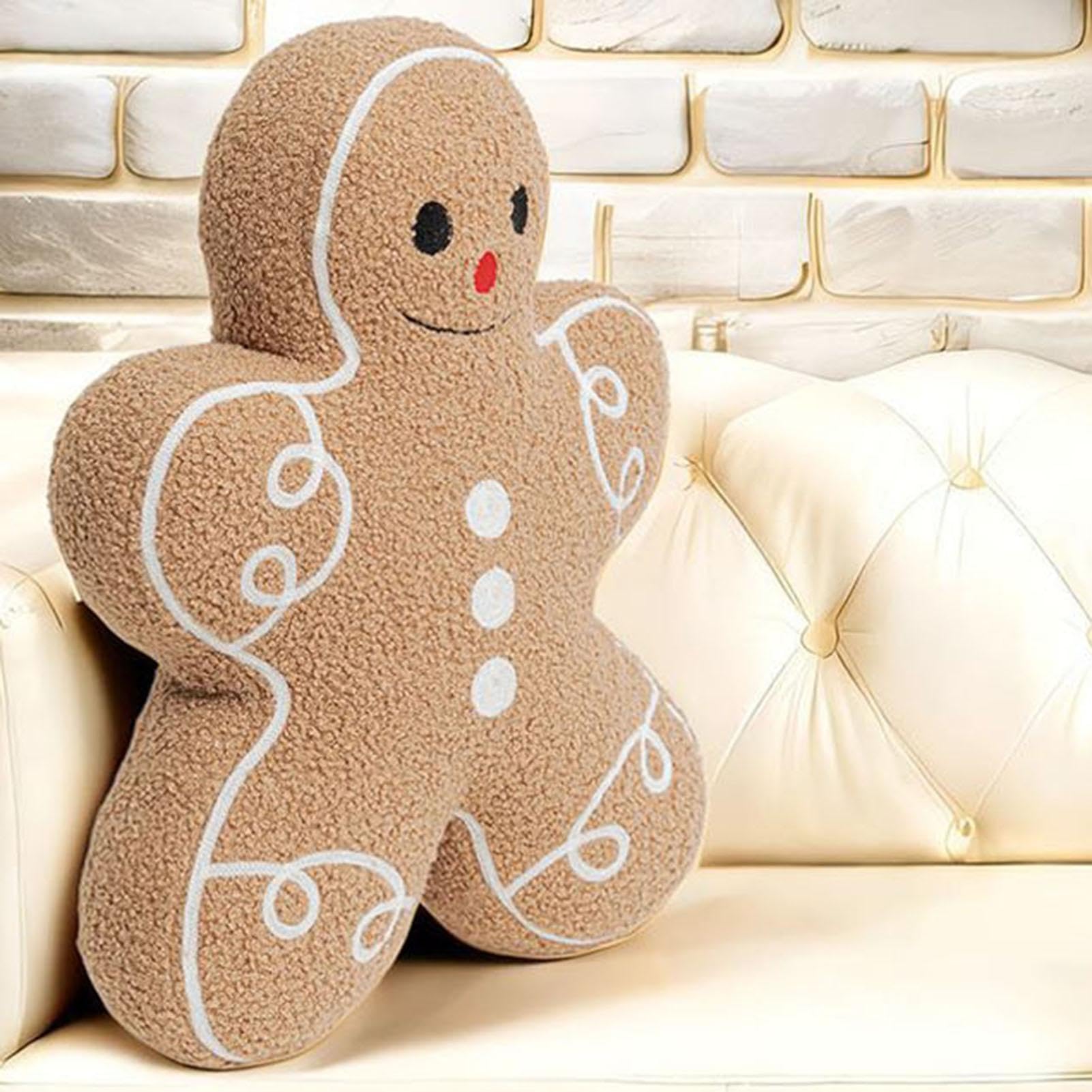 Lebkuchenmann Plüschtier 38cm - Weihnachtskissen Für Sofa Deko