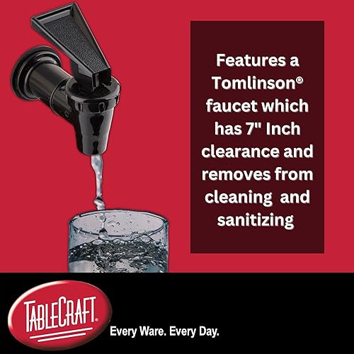 Miniatura 4 de Tablecraft 3 dispensadores de bebidas H953 de 3 galones, color negro y transparente