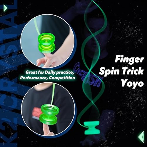 Miniatura 4 de MAGICYOYO Yoyos de cristal K2 que brillan en la oscuridad, Yoyo sensible para niños, yoyos que no responden para adultos, yoyo profesional de