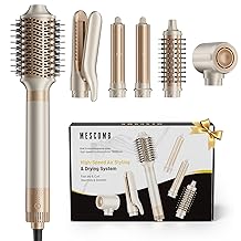 MESCOMB 6-in-1 Hot Air Styler – Hair Dryer & Air Styler with Straightener, Auto Curler, Volumizing Brushes, Frizz-Free Hair Styler for Straighting, Curling, Smoothing & Adding Volume, Not Damage