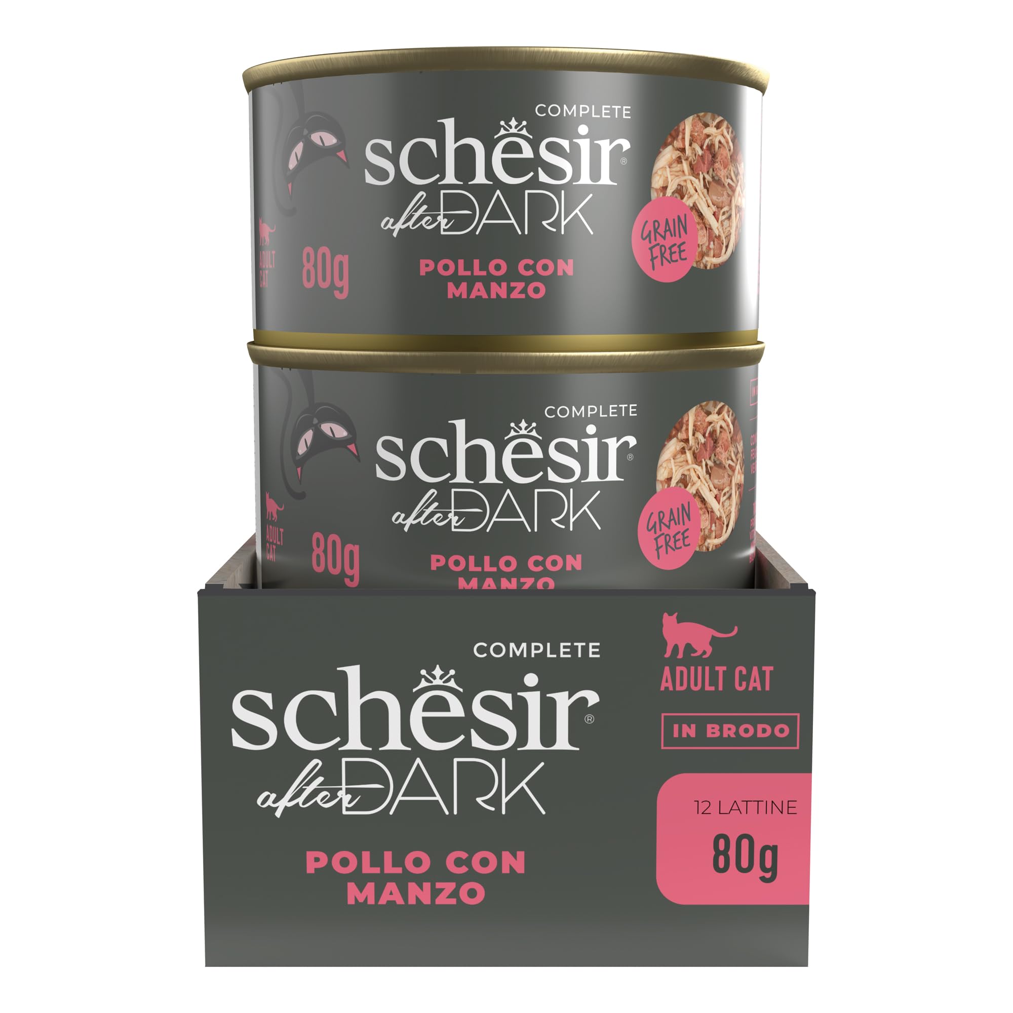 Schesir After Dark Cibo Umido Gatti - Pollo E Prosciutto In Filetti, 12 Lattine Da 80g - Foto 7