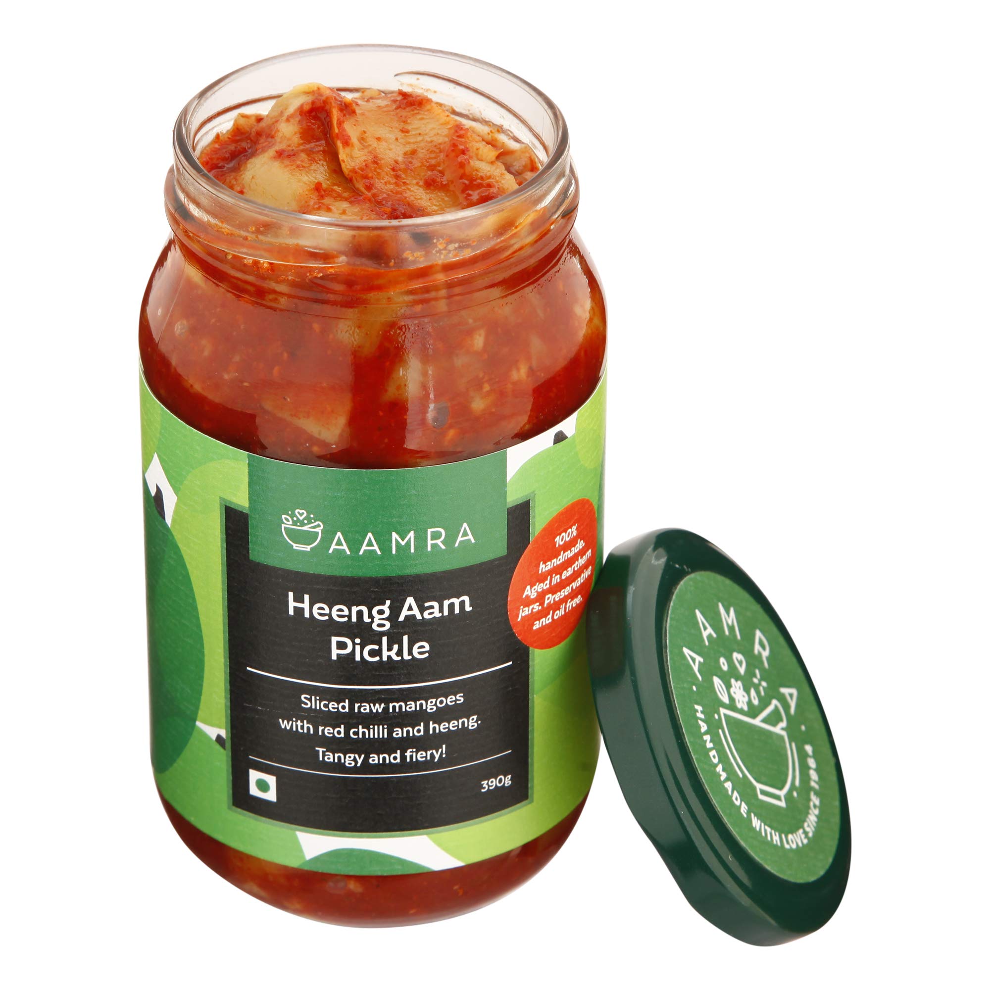 Aamra Homemade Natural Heeng Aam Pickle (Hing Mango Pickle), No Preservatives, Oil-Free- 390gm - Image 3 thumbnail