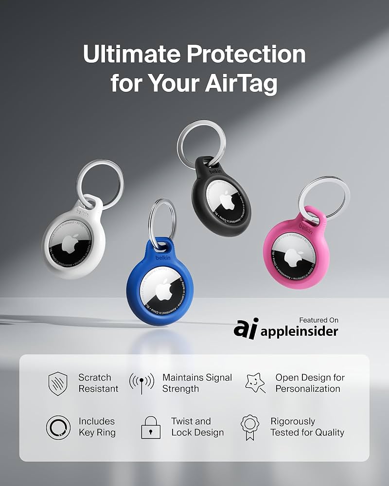 Amazon.co.jp: Belkin Apple AirTag セキュアホルダー キーリング付き Amazon.co.jp: Belkin Apple AirTag セキュアホルダー キーリング付き