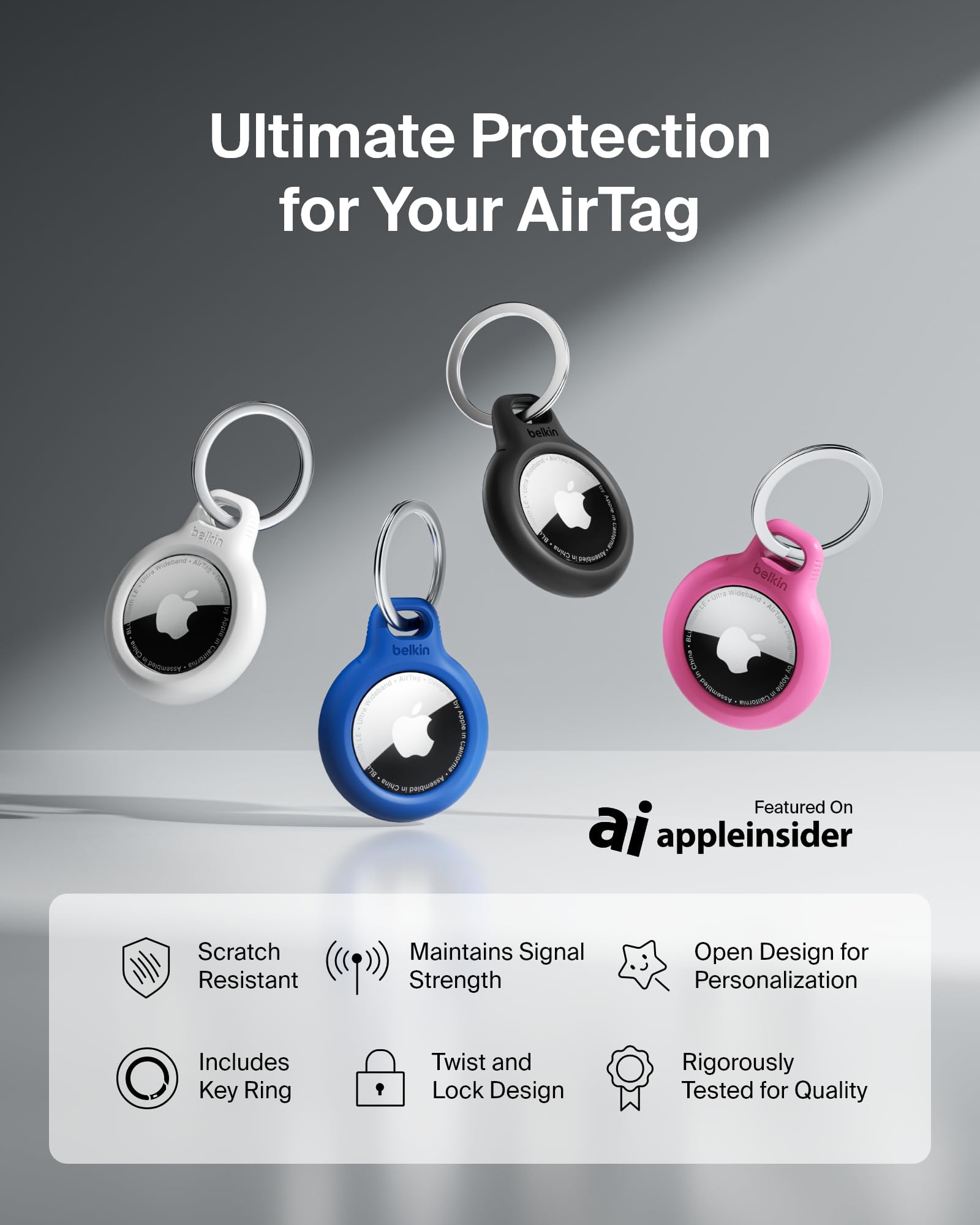 Amazon.co.jp: Belkin Apple AirTag セキュアホルダー