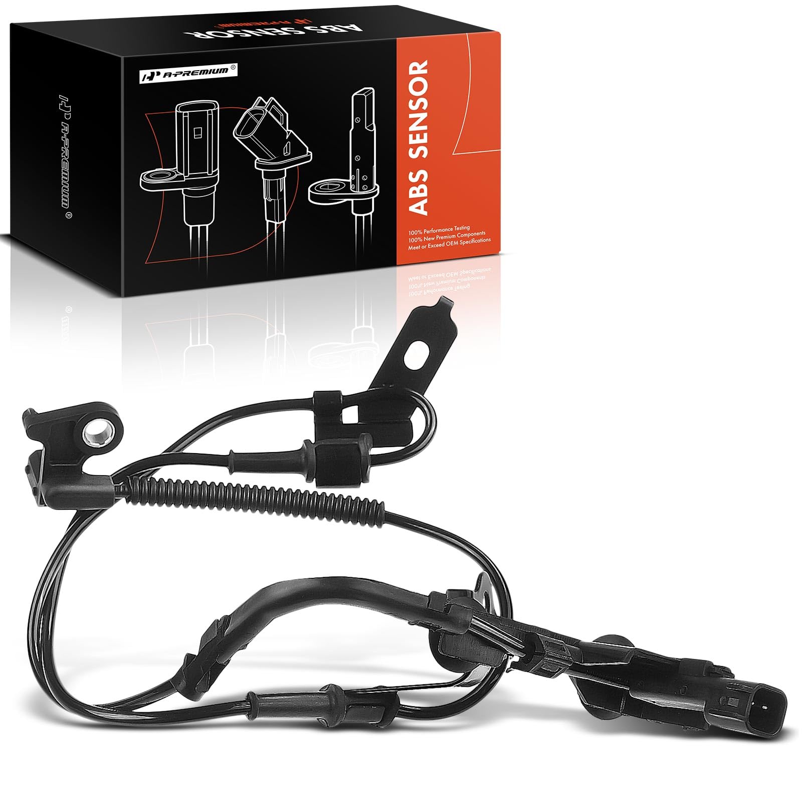 A-Premium Front Left ABS Wheel Speed Sensor - Compatible with Ford Lincoln & Mercury Models - MKZ 2007-2012, Zephyr 2006, Milan 2006-2011, Fusion, Sedan - Front Driver Side, Replaces 6E5Z2C205AA