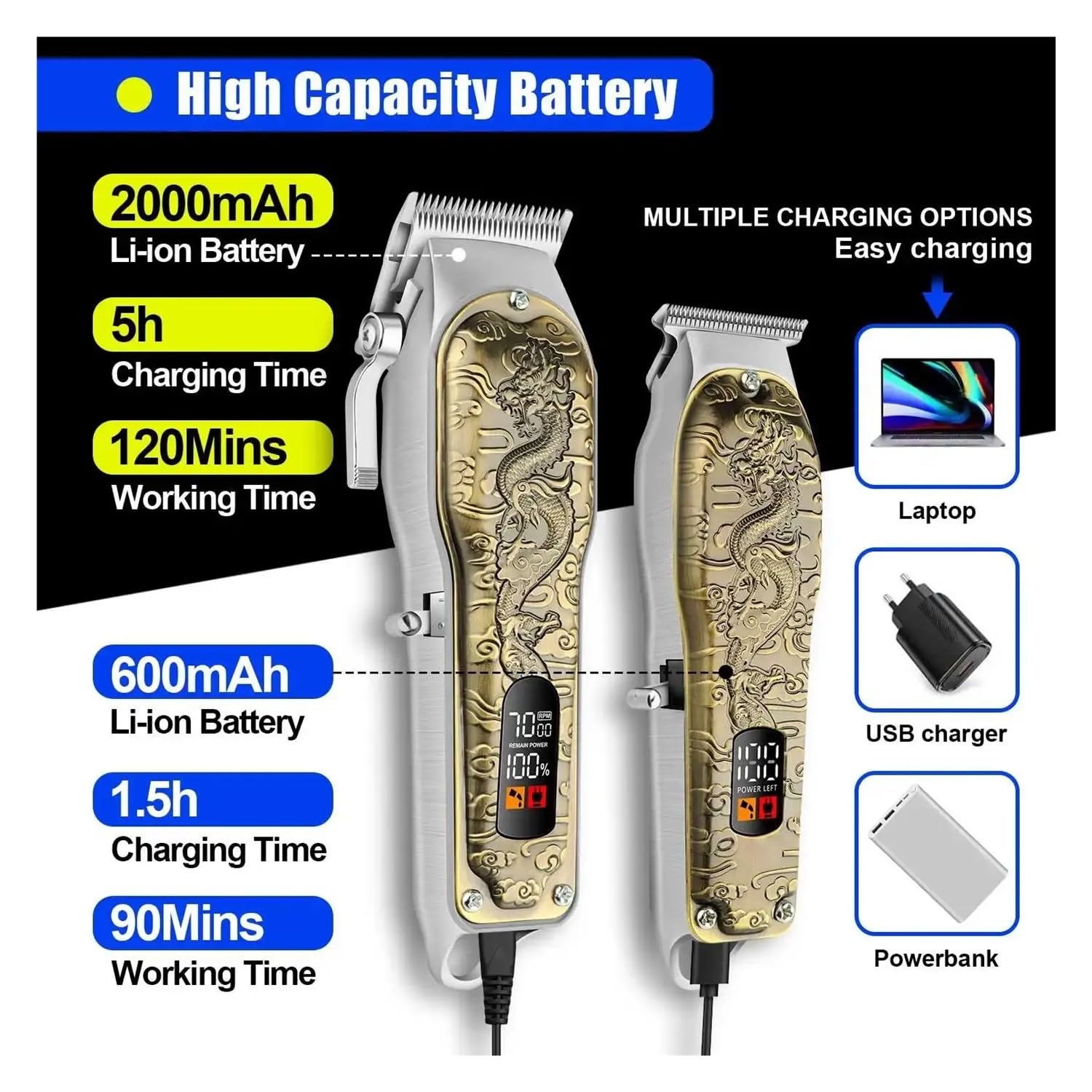 Razors HIENA HYN-I012 Elektrisches Haarschneidemaschinen-Set, professioneller Haarschneider für Männer, verstellbarer Bart und Haarschneidemaschine, elektrischer Barbier Haar