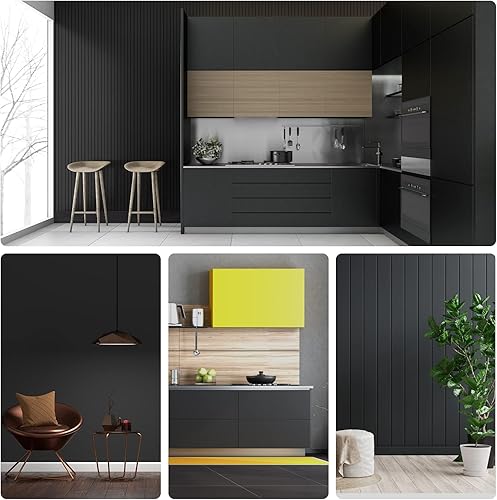 Miniatura 5 de Oxdigi Papel tapiz gris de 24 x 196 pulgadas, papel adhesivo mate gris para despegar y pegar, autoadhesivo, extraíble, impermeable, película de