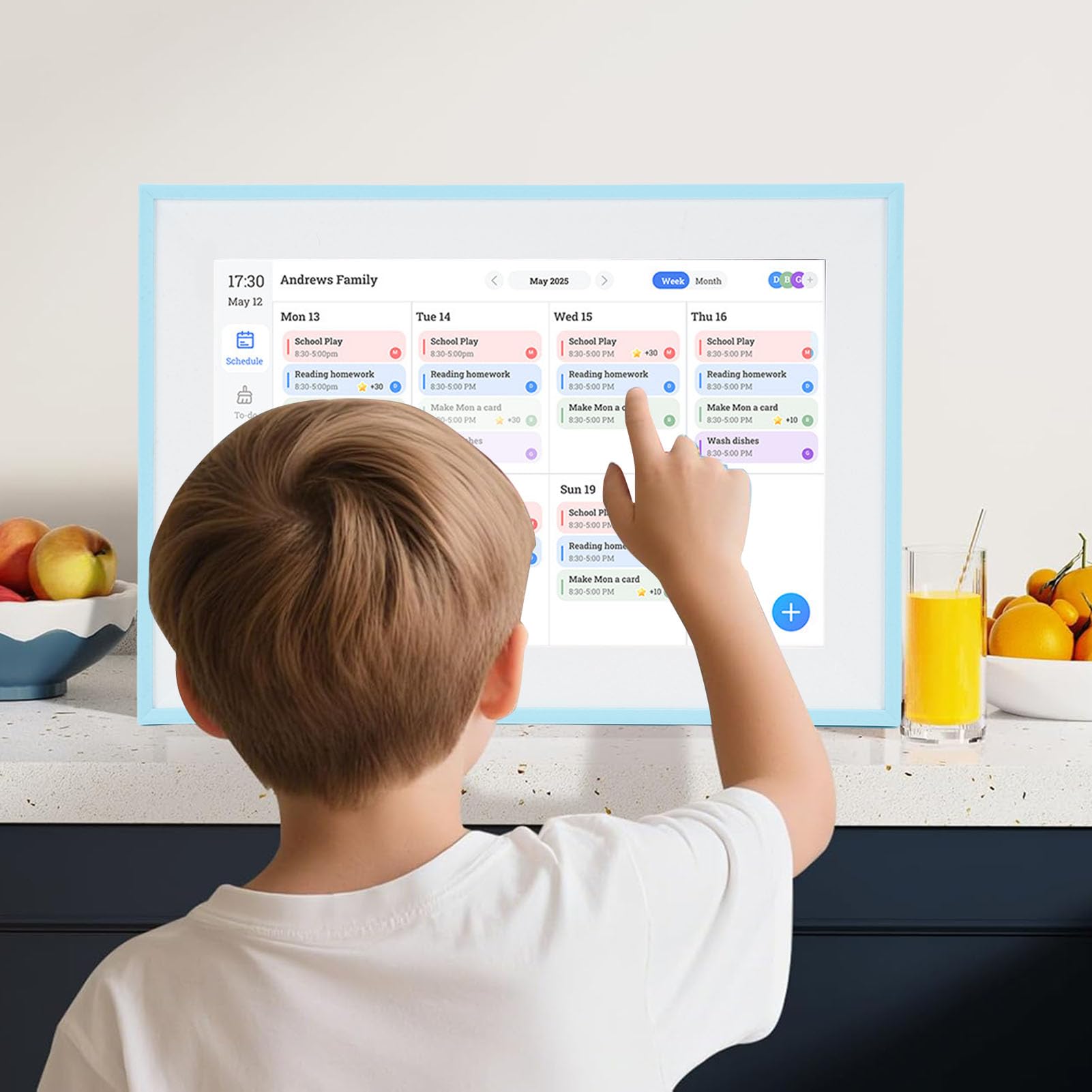 Elprico 10.1 Zoll Digitaler Kalender, Digitale Kalender- und Chore -Diagramm, Intelligentes Touchscreen Interactive Display für Familienpläne, WiFi Smart Family Planner, für Zuhause und