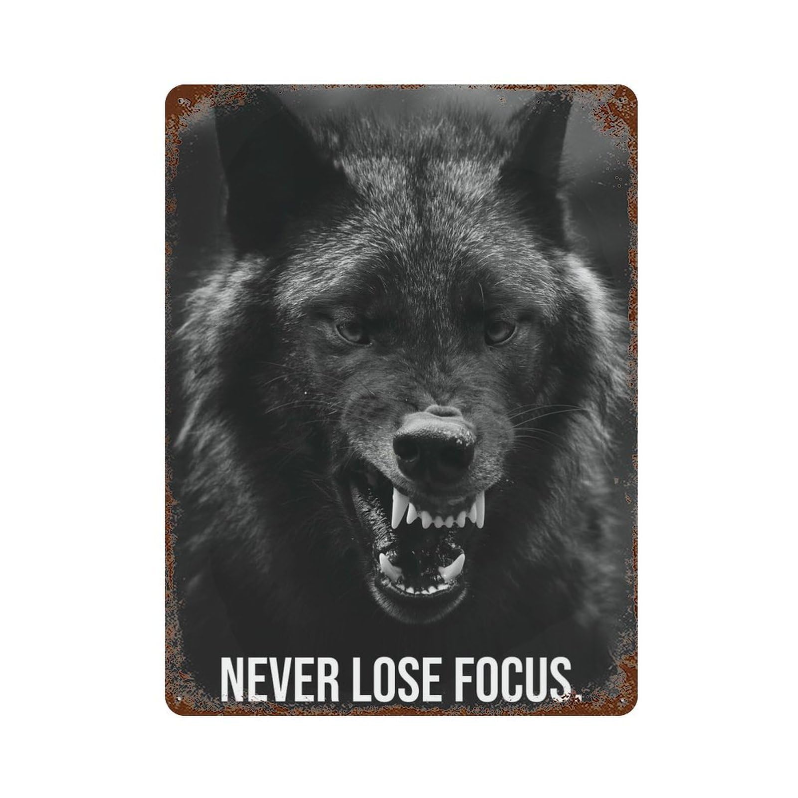 Garage Style Never Lose Focus Vintage Metal Tin Sign 15.7"x11.8", Industrial Home Decor for Bar And Workshop