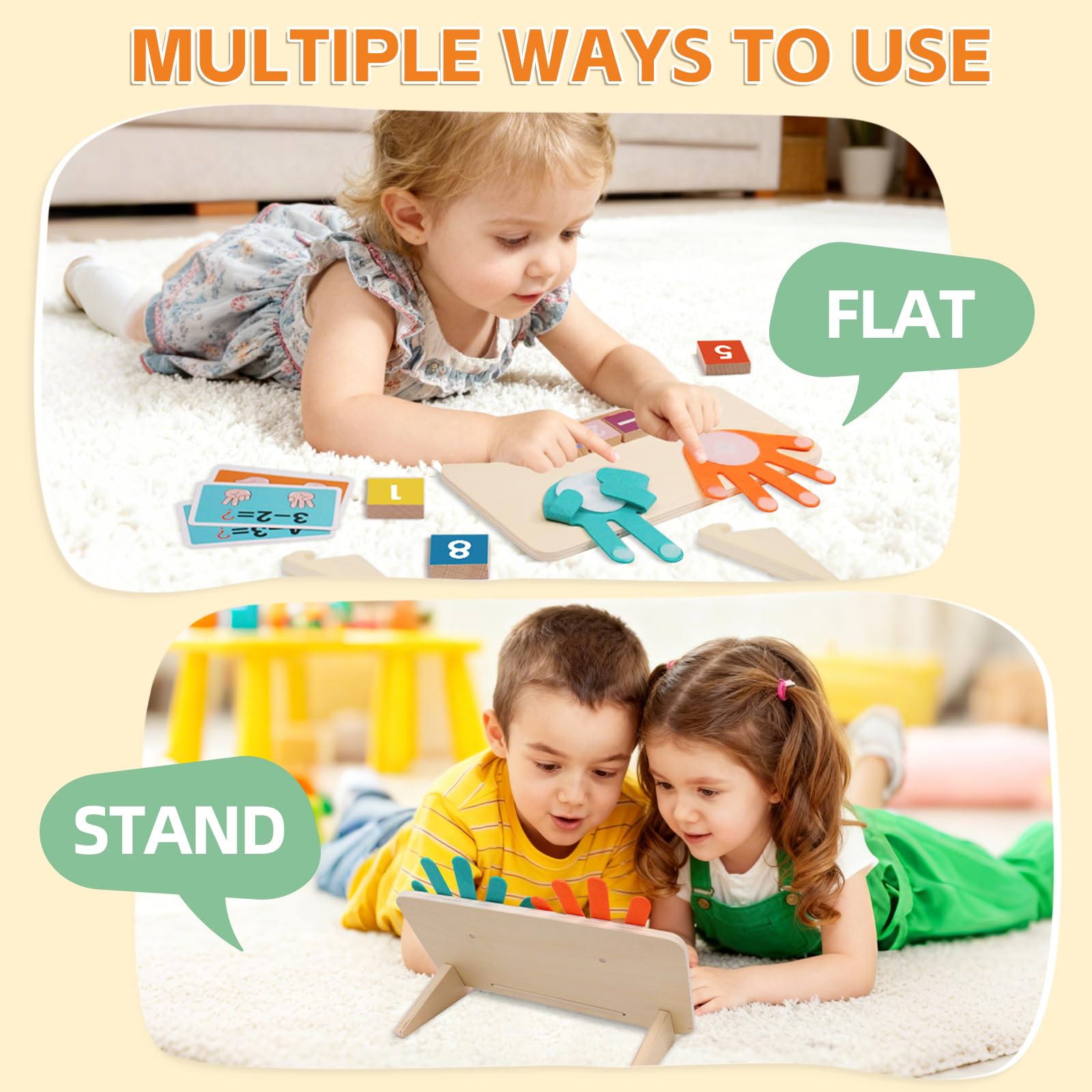 Jouets Montessori Mathématiques Jouet de Comptage en Bois pour Enfants 3 Ans Jouet Chiffre d'apprentissage Éducatif Préscolaires Apprendre à Compter pour Garçon Fille Cadeau pour Enfant de 3 4 5 Ans
