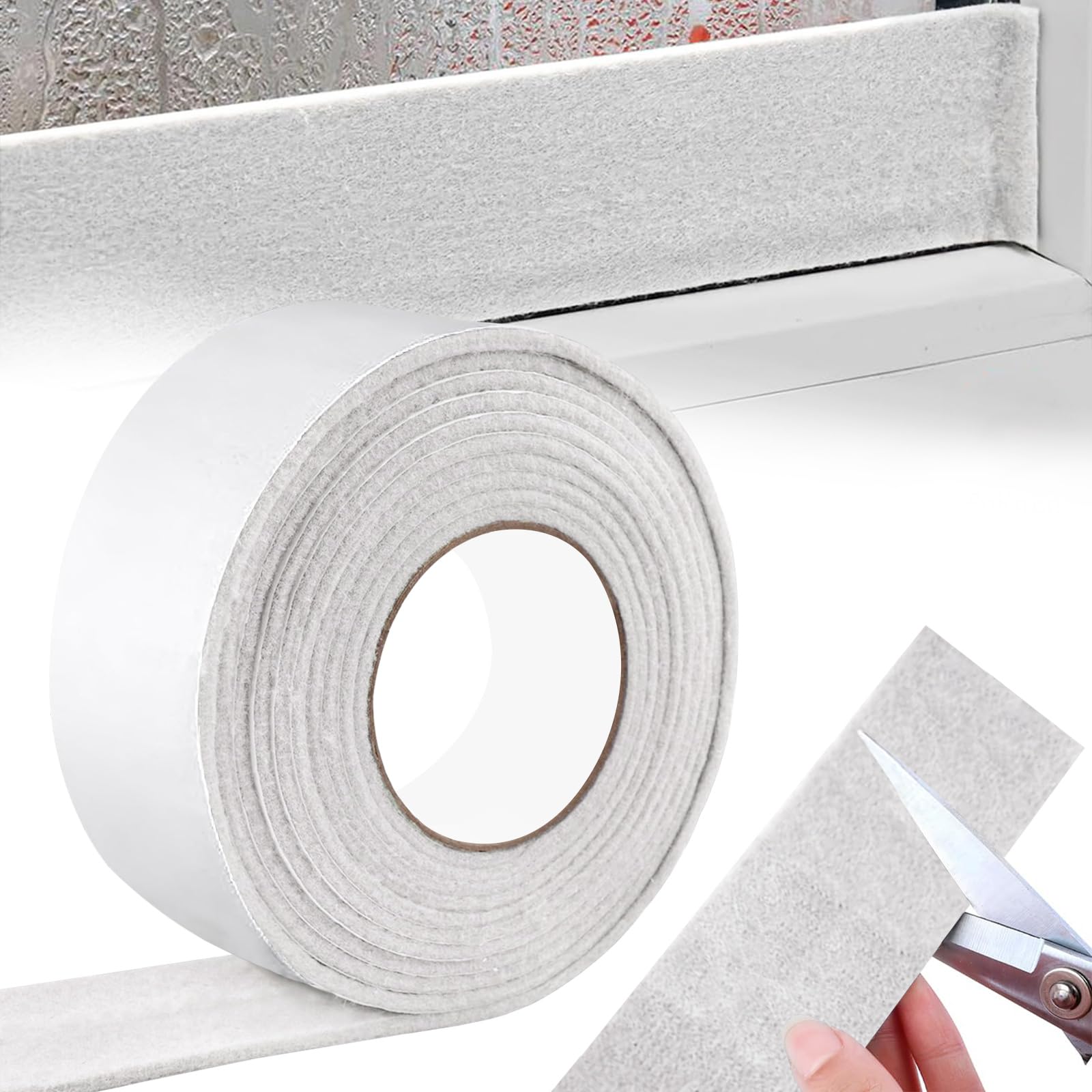 wordmouk Condensation Absorbers Strip 5 cm x 4 m Windows Absorbent Strips Anti Condensation Strips Self Adhesive Tape Window Moisture Absorbing Strip for Protect Windowsill Wooden Frames, Beige