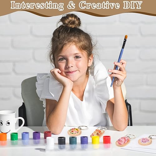 Miniatura 6 de Llavero de madera en blanco grabado de madera, llavero rectangular sin terminar, ovalado, redondo, de madera, con contenedor de almacenamiento de