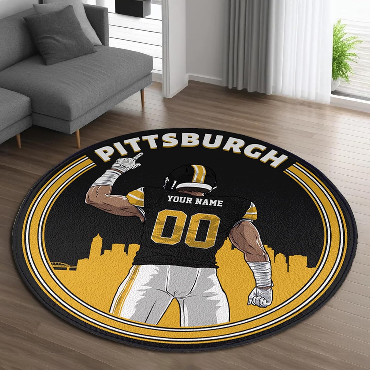 Cu Football Rug Amazon.com: Custom Pittsburgh Football Rug Personalized Round Football ...