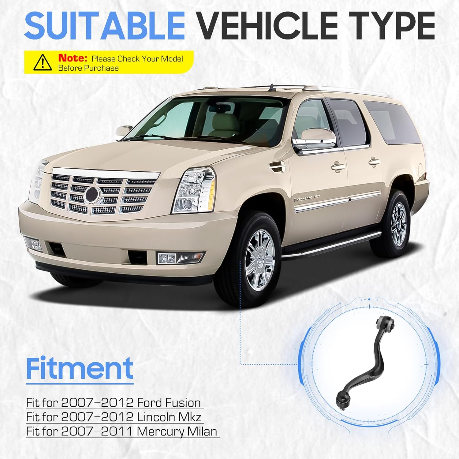 Front Left&Right Lower Rearward Forward Control Arms w/Ball Joints Suspension Kits for 2007-2012 Ford Fusion Lincoln MKZ Mercury Milan-K620492 K620493 (4pc)