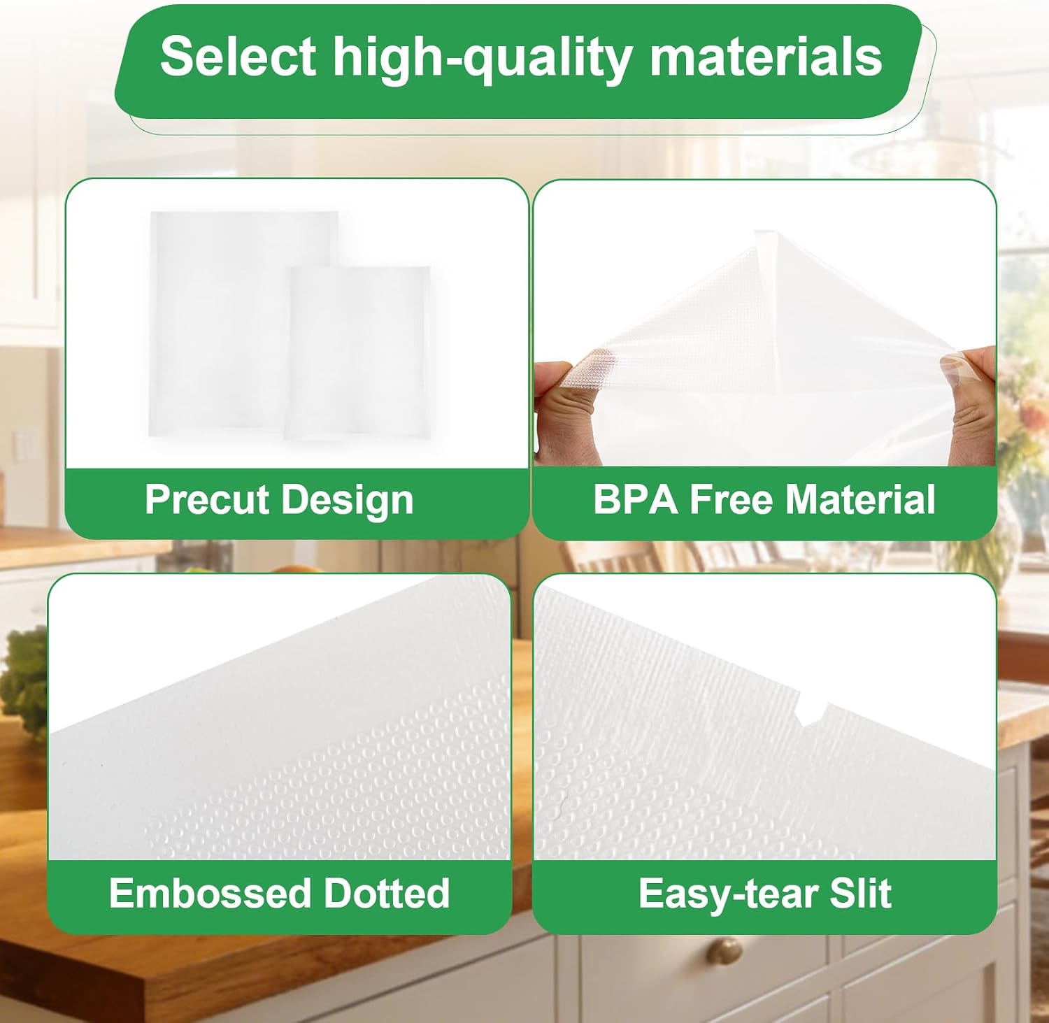 80 Pcs Upright Food Vacuum Sealer Bags Compatible with InstaSeal,