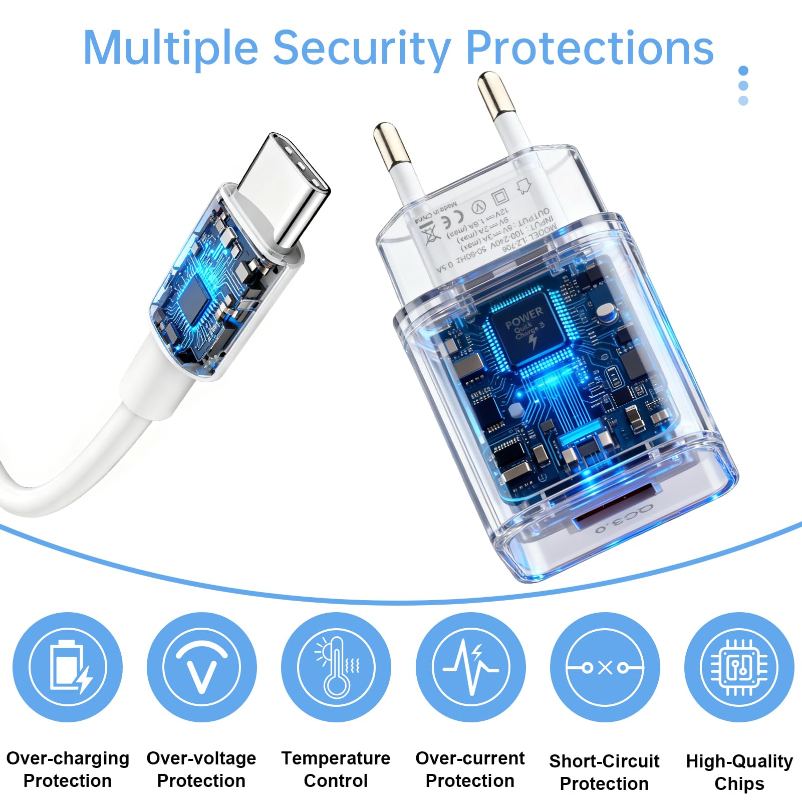 3A Caricabatterie Rapido Cavo di Ricarica P30 Pro, P30 Lite, P20 Lite, P20 Pro, Mate 10