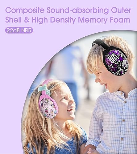 Miniatura 4 de HZ015 Orejeras de seguridad para niños con cancelación de ruido, protector auditivo a prueba de sonido, orejeras para niños pequeños y niños -