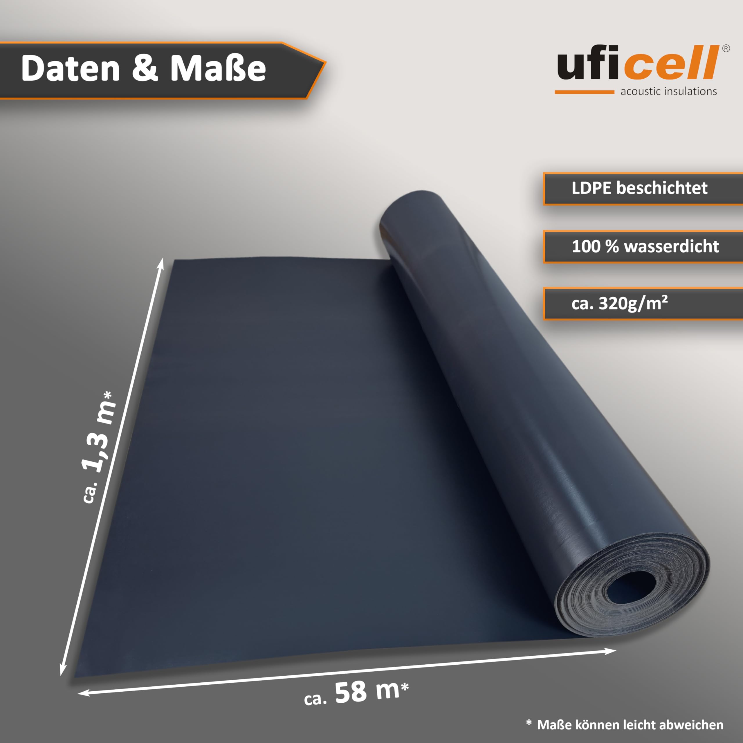 uficell® Milchtütenpapier Premium Flächengewicht: ca. 350 g/m² | Format: ca.1,30 m x 58 lfm/Rolle Rollengröße: ca. 75 m² (320 g/m²)