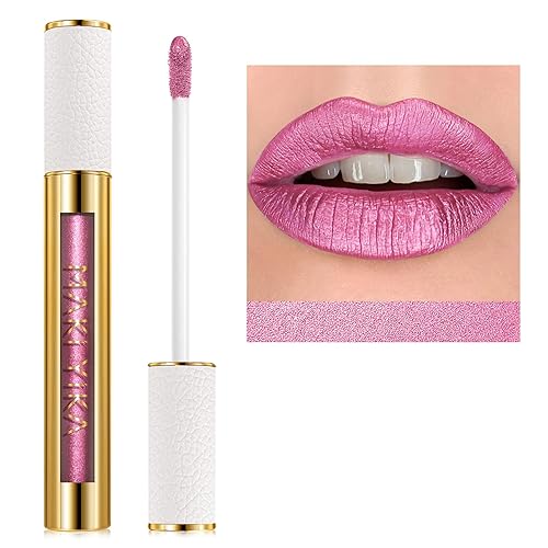 MAKI YIKA Metallic Pink Lipstick for Women Nude Pink Lipsticks