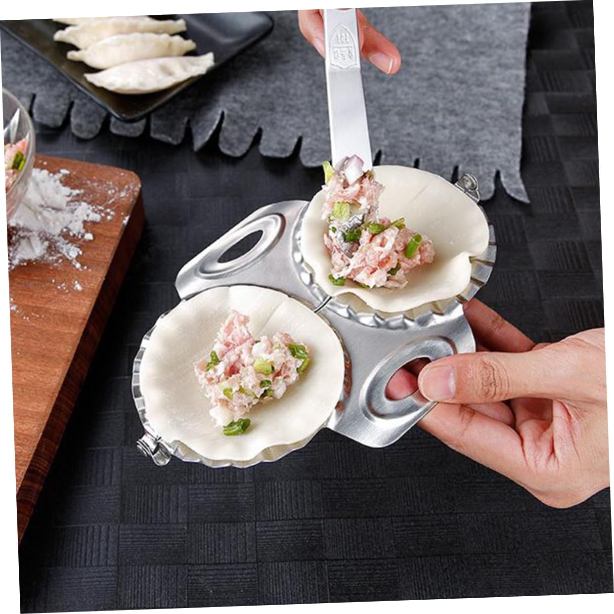 Stainless Steel Dumpling Maker Tool for Home and Restaurant Double-sided Dumpling Mold Easy to and Use Effortlessly Silver