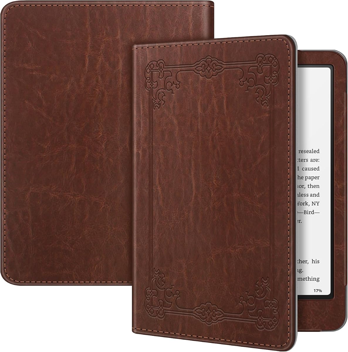 Funda tipo libro Fintie para Kindle Paperwhite de 12.ª/11.ª generación y Kindle Colorsoft | Funda de piel sintética duradera estilo libro, cierre magnético, encendido/apagado automático, para Kindle Paperwhite 2024/2021 de 7"/6,8", marrón