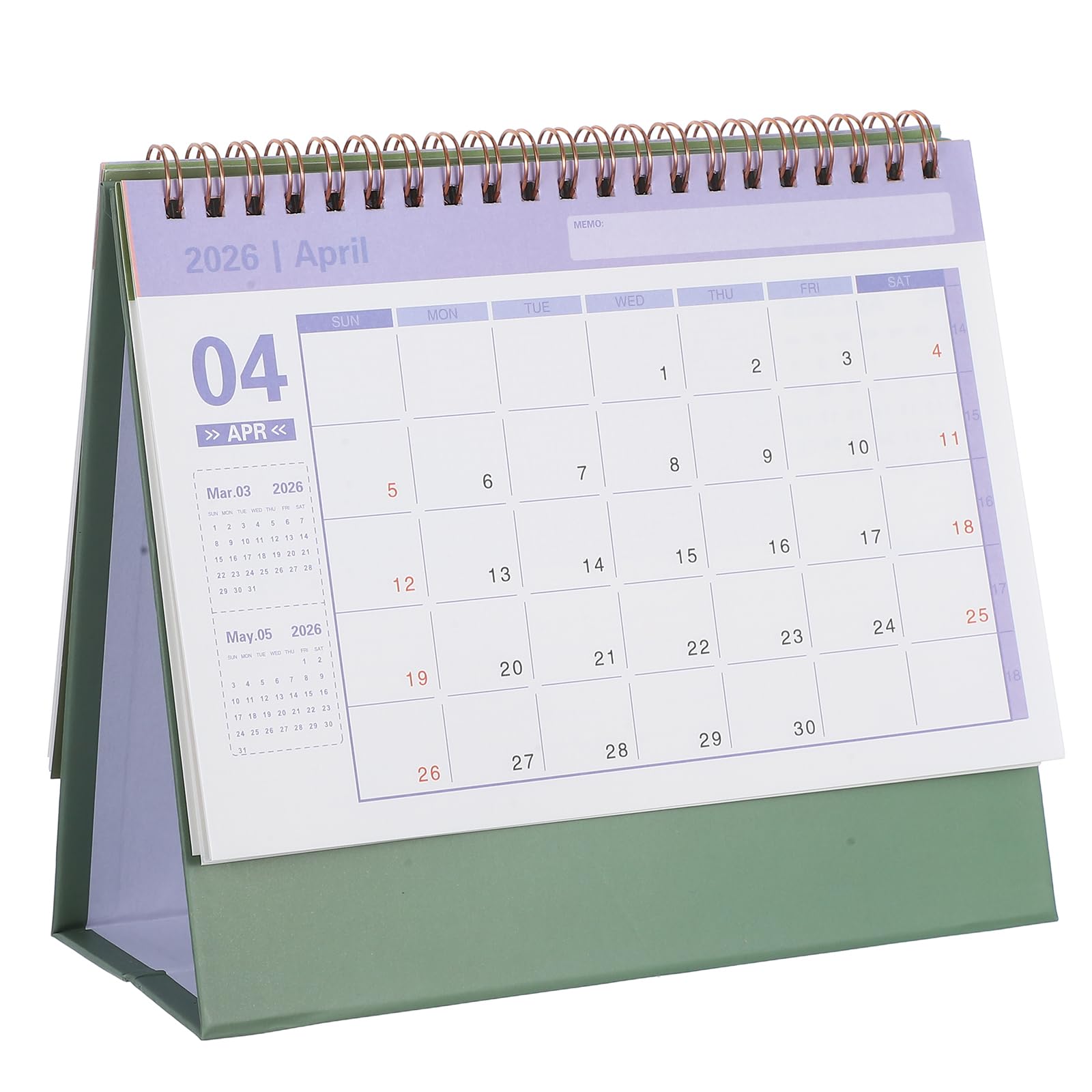 NUOBESTY Desk Calendar, 2025-2026 18 Months English Standing Flip Desktop Calendar Small Monthly Desk Calendars for Office, Home (Jul 2025-Dec 2026)