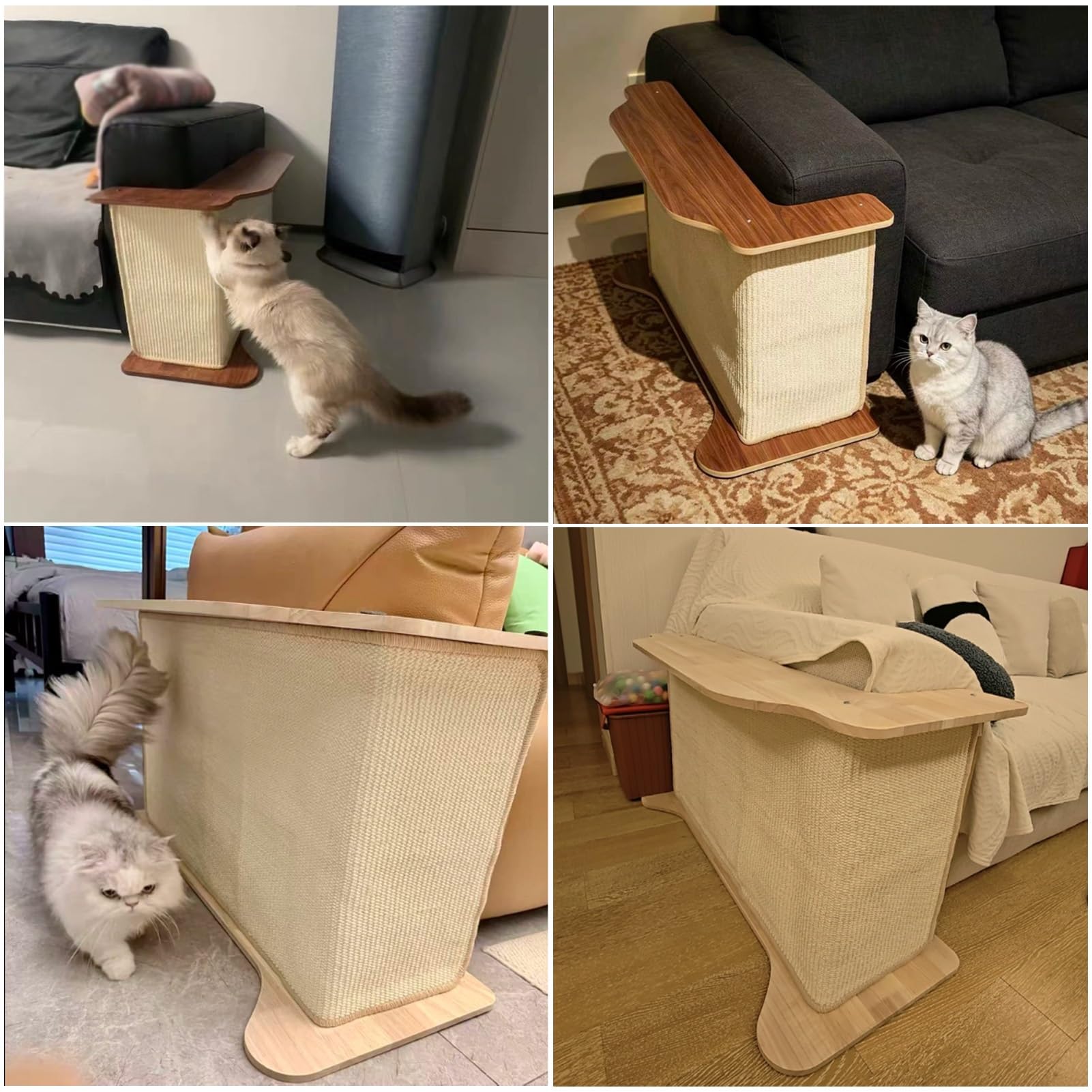 Tiragraffi Divano Tavolino per Gatti Tiragraffi Angolare a Forma di Gatto | Divano / Tavolino Protettivo Contro i Graffi dei Mobili, Protezione Antigraffio per Divano(Natural)