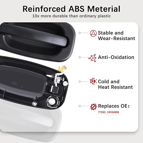 Miniatura 5 de FAERSI Manija de puerta exterior delantera del lado del pasajero para 1999-2007 Chevy Silverado Tahoe Suburban Avalanche GMC Sierra Yukon Denali