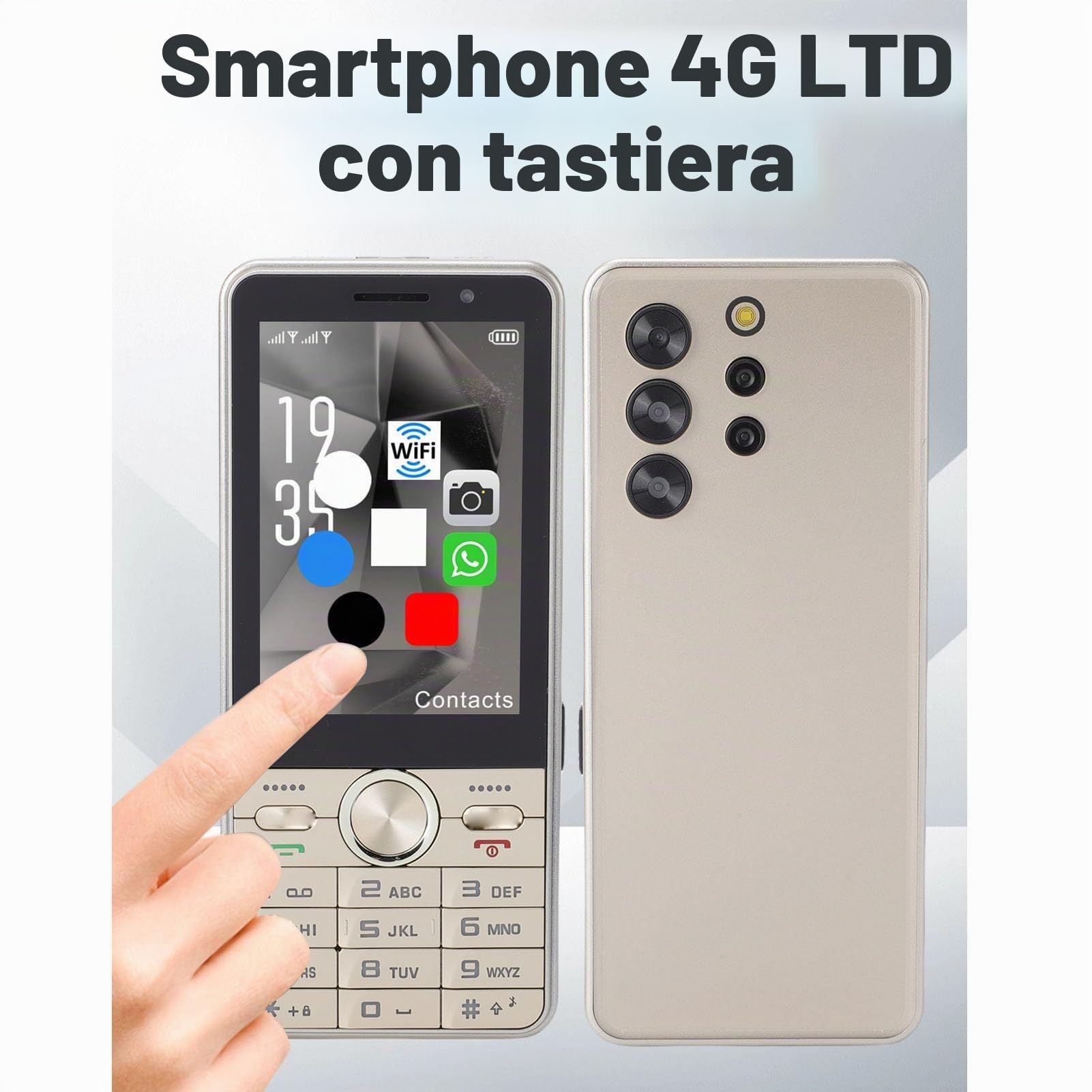 VBESTLIFE Telefono Sbloccato 4G, Telefono Cellulare Doppia SIM con WiFi Bluetooth, Touch Screen da 3,5 Pollici, Android 8.1, Suono Forte, Tasti Grandi, per Studenti Anziani (GOLD)