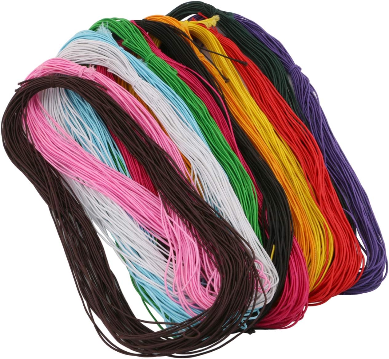 Sdootjewelry 12 Pcs Polyester Rope Beading Cord Polyester Thread Thick String Rope for DIY Rosary Beads Bracelet Making Or Other Craft Decoration Assorted of Colors (49.2 Feet, 0.03 inches)