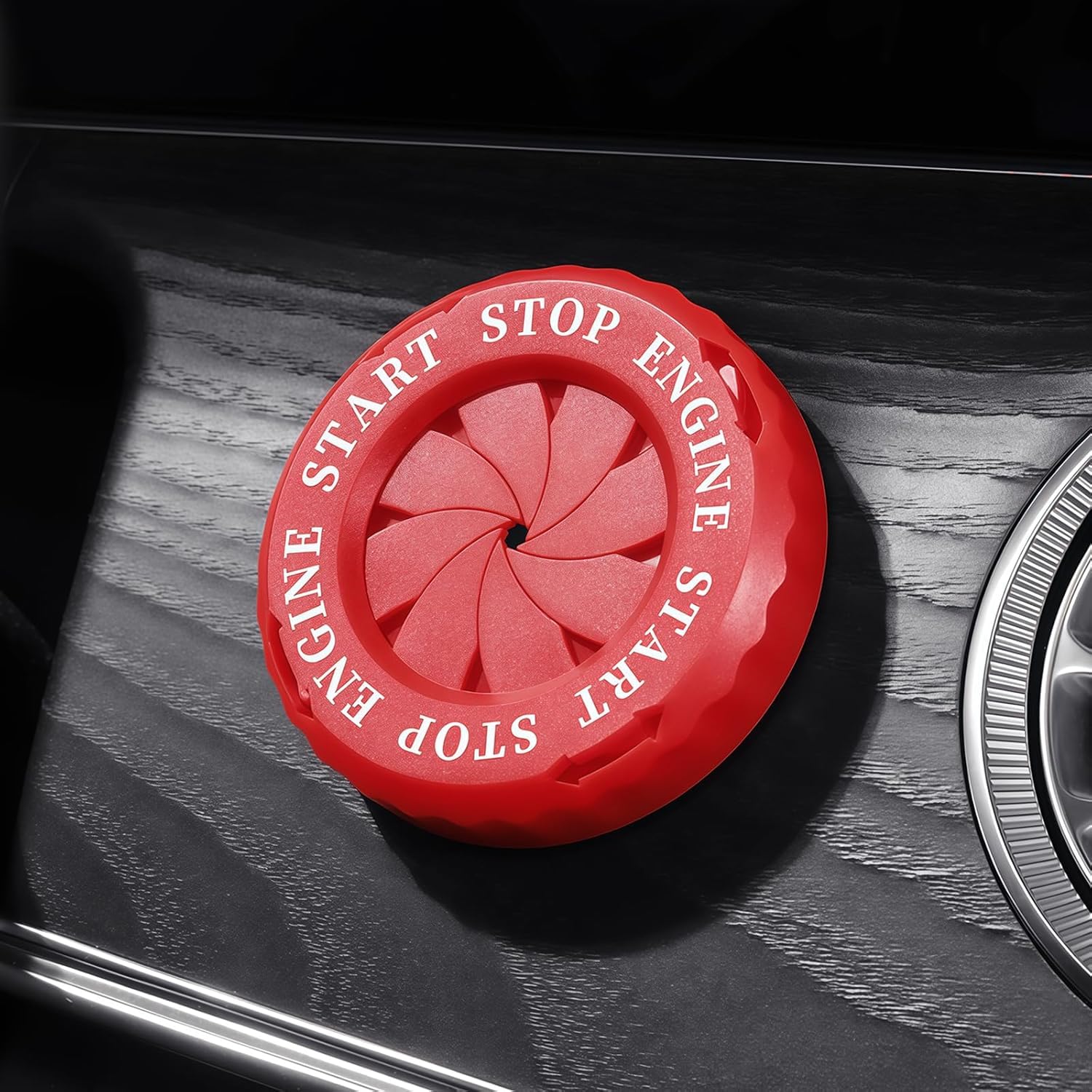 QIZUN Car Engine Start Stop Button Cover for AUDI A6 C5 Saloon(4B2)(1997-2005), Push Button Ignition Switch Protector, Car Push Start Button Cover,Red