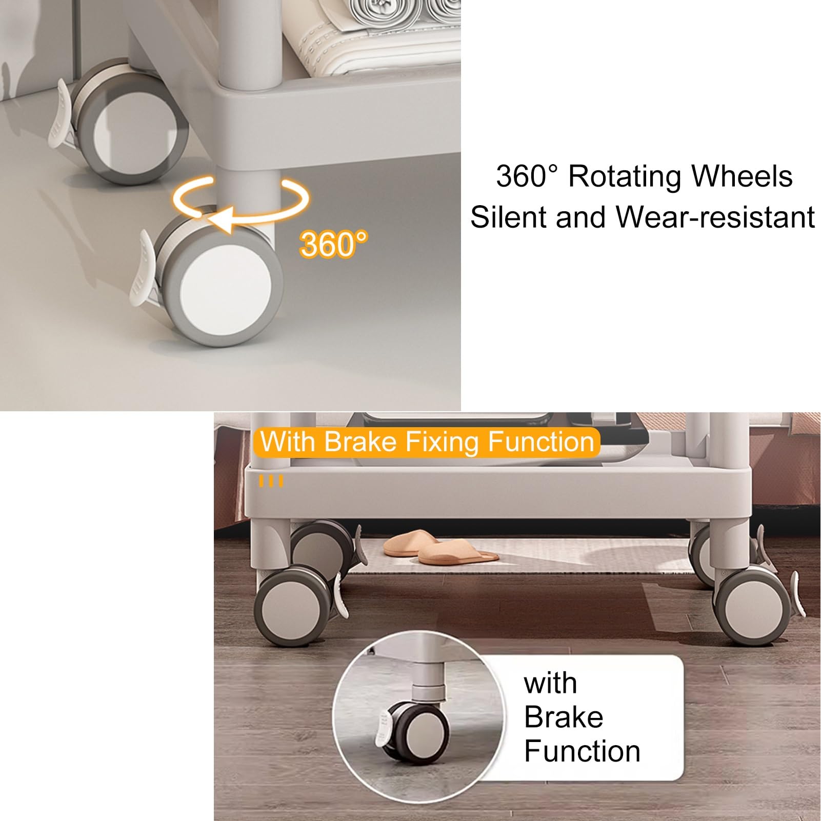 Carrito de Esteticista con Cajón Carrito Peluqueria Carrito de Belleza Carrito Auxiliar con Ruedas Carrito Organizador 3 Niveles(White)