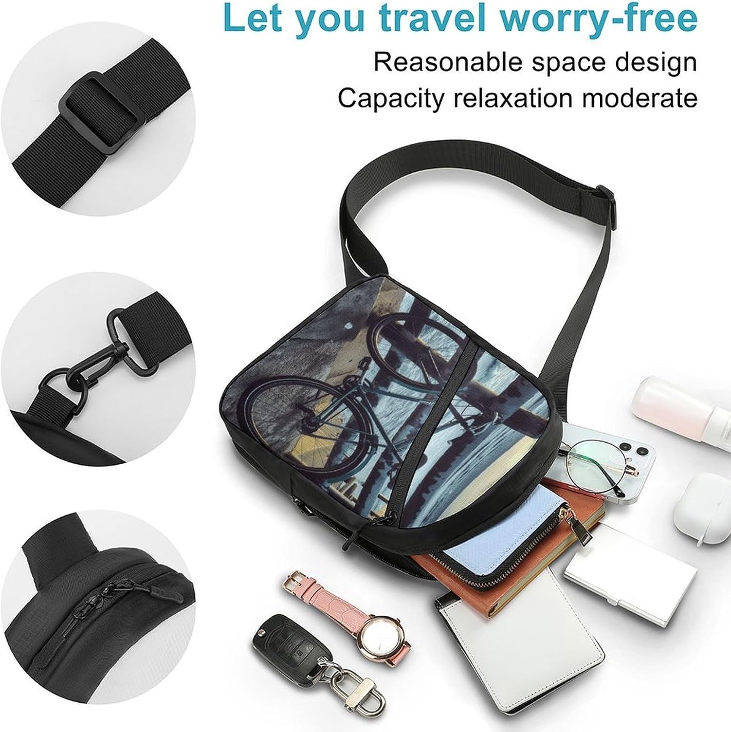 Bicycle at The Seaside Crossbody Backpack Sling Bag