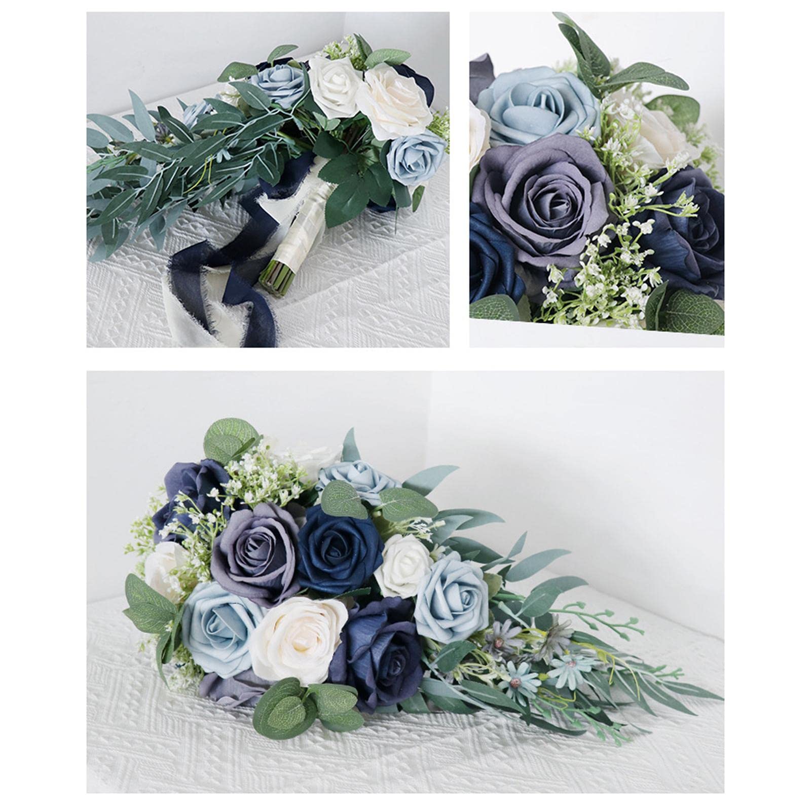 Harilla Künstliche Blumen dekorative Blumensträuße für die Hochzeitsparty, künstliche Blumen Waterfall Rose, Brautstrauß, Hochzeitsdekoration Blumen für Valentinstag, Tafelaufsätze, Jahrestag, Stil a