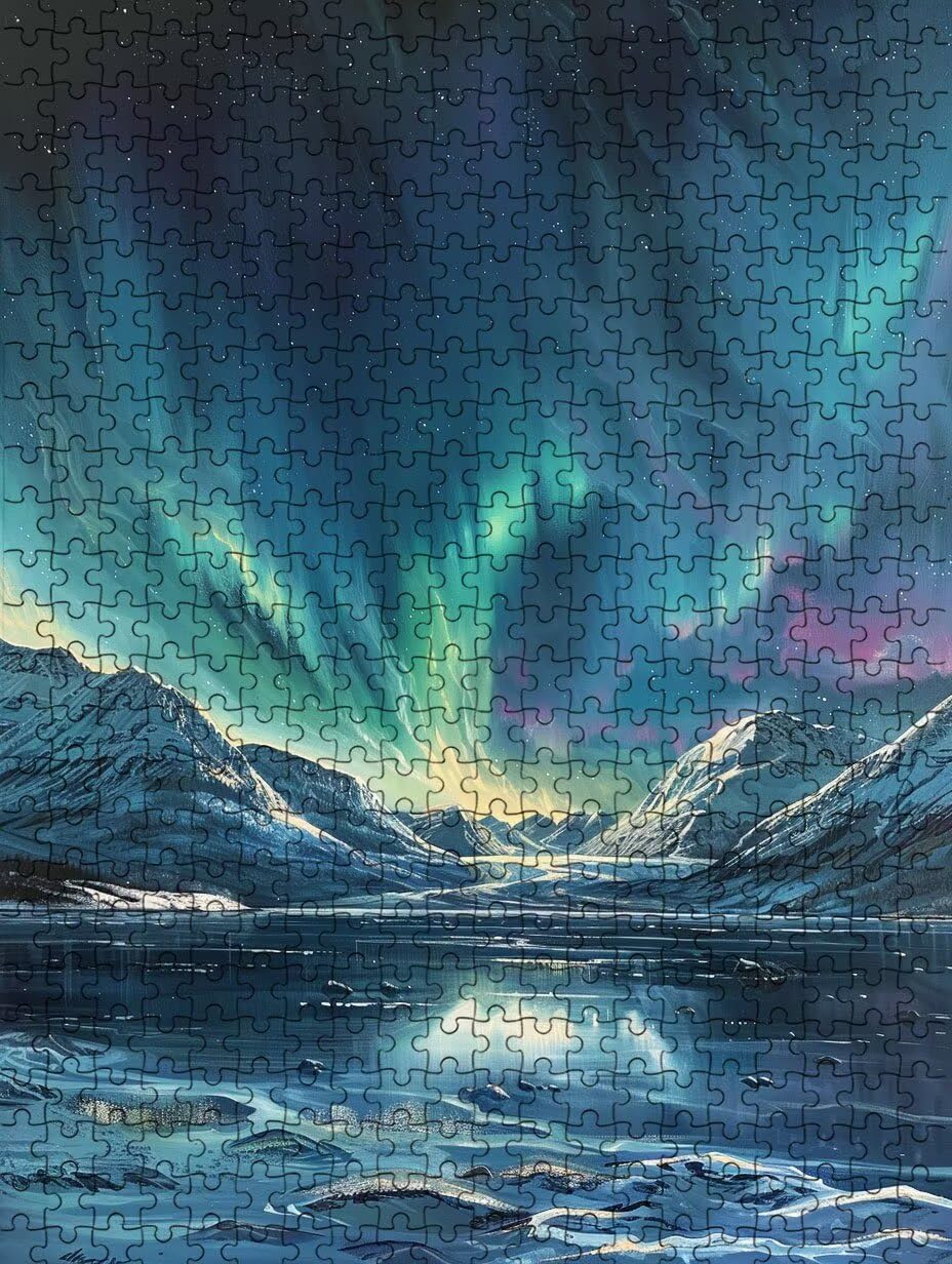 Aurora Landschaft Puzzle 3000 Teile Erwachsene, Jigsaw Puzzle 3000 Teile, Komplex Herausfordernd Puzzles, Familie Spiele, Impossible Klassische Puzzles, für Wanddekoration und Geschenke FNKL2-581