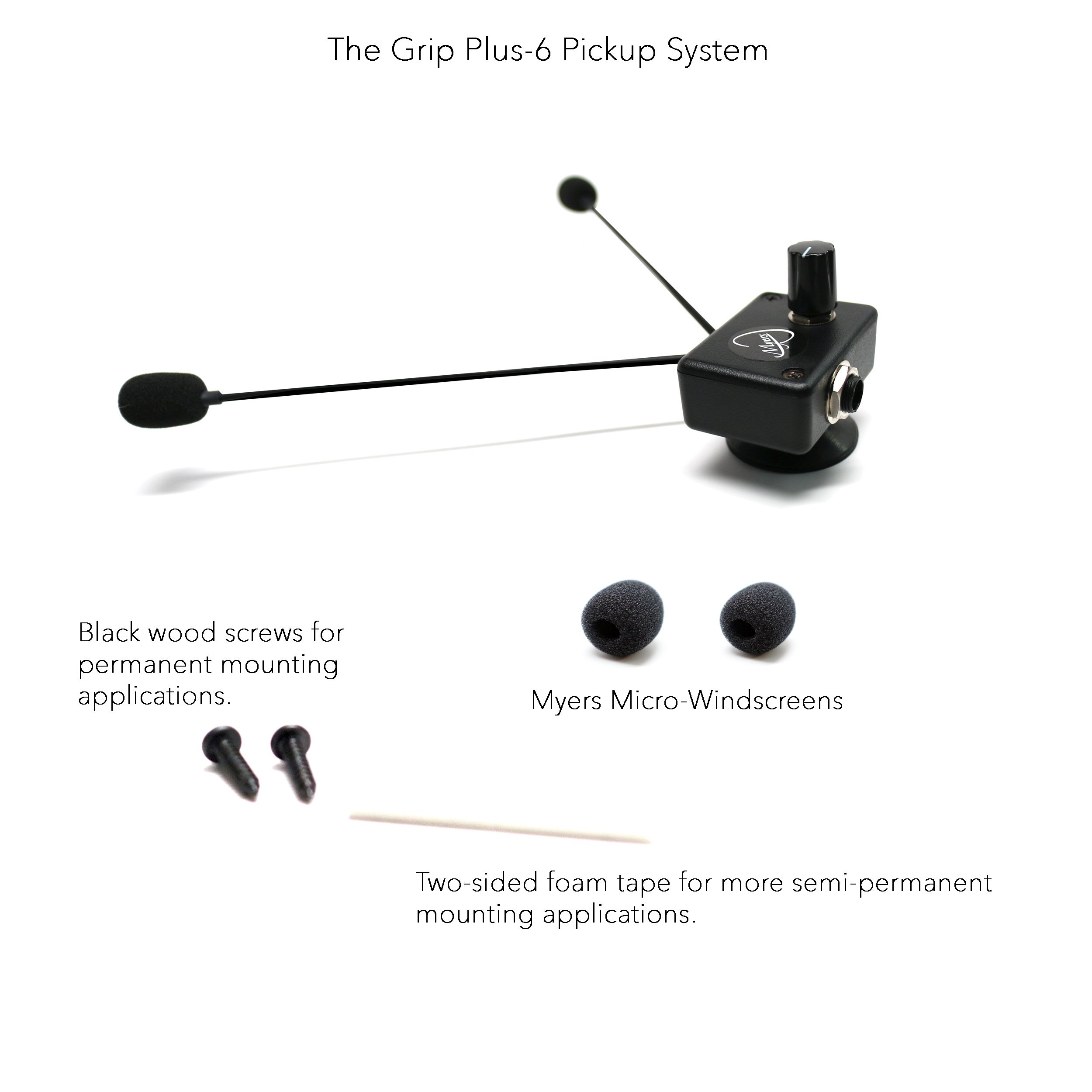 Il Grip Plus-6 Fisarmonica per Pianoforte Microfono con Due 15,24 cm Flessibile Micro Collo d'oca di Myers Pickups
