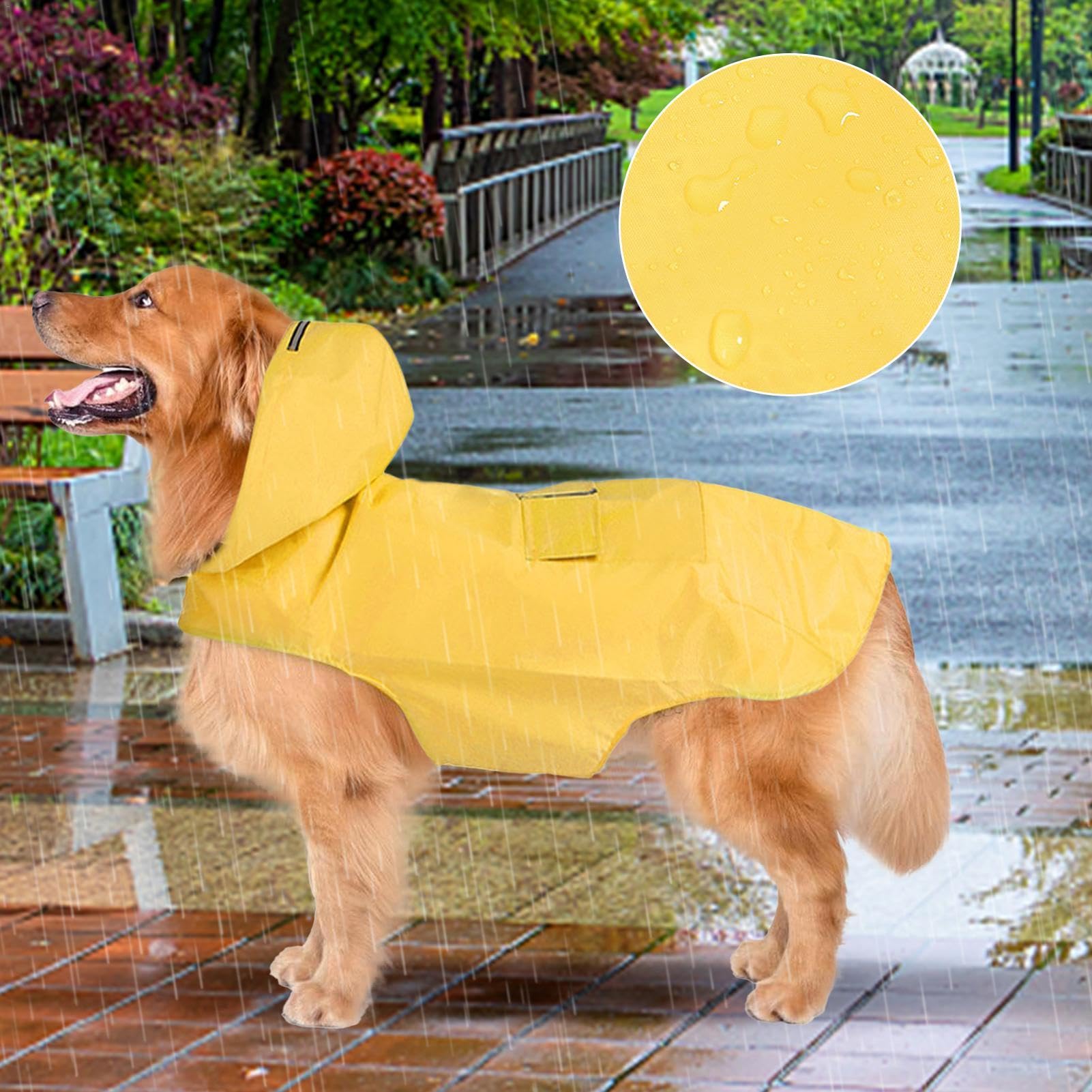 Impermeabile per cani | Poncho riflettente per cani, impermeabile con cappuccio, impermeabile per cani di taglia media e grande