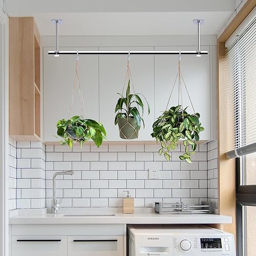 Miniatura 6 de Maceteros colgantes para plantas de interior, colgador de plantas para interiores con maceta colgante de pared, ventana, estante flotante de acero